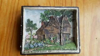 Antique 1900s Sarah W Symonds Chalkware Art The House Of Seven Gables Salem Mass