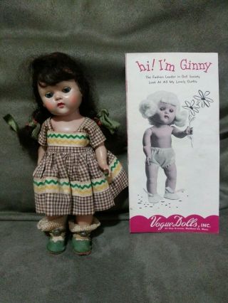 Old Vintage Vogue Ginny Fashion Doll & Paper Tina 29 Kindergarten Series Braids