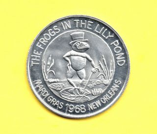 Frog Token 1968 Mardi Gras Doubloon - The Frogs In The Lily Pond