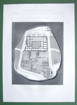 Architecture Print : Italy Plan Of Tabularium At Rome
