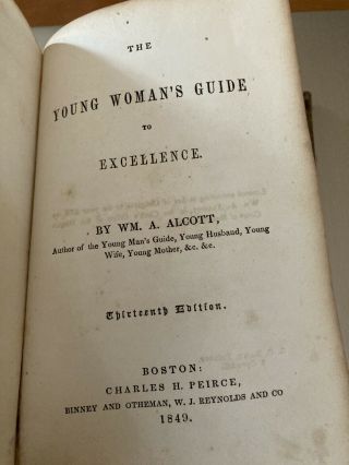 Young Woman’s Guide By William A Alcott Antique Book Dated 1847 Female Guide 2