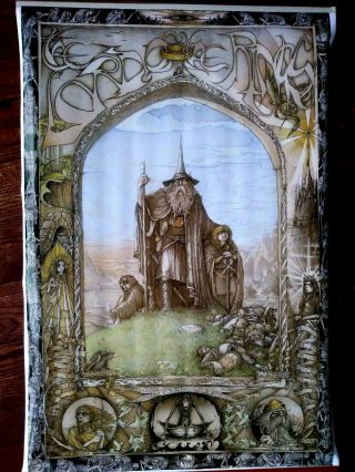 Lord Of The Rings Poster By Jimmy Cauty,  Vintage Wizard & Genius,  Nm - M