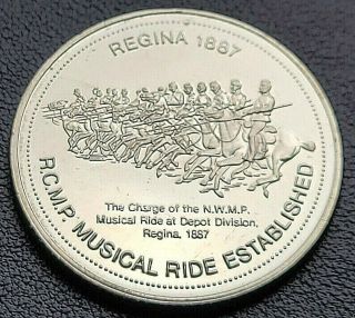 1977 Regina Saskatchewan $1 Trade Dollar - Rcmp Musical Ride
