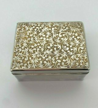 Vintage Sterling Silver Trinket Jewelry Keepsake Box With Wood Liner