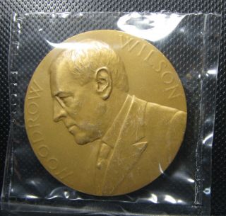 Woodrow Wilson Bronze Inaugural Medal Presidential United States