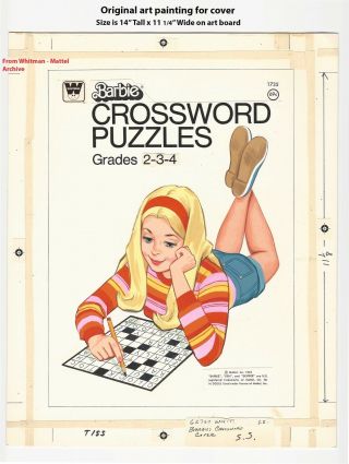 Cover Painting For Barbie Crossword Puzzles - Mattel Archive - 1976