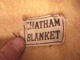 Vintage Chatham Woolen Mills Blanket,  72 " X 66 ",  Usa Made,