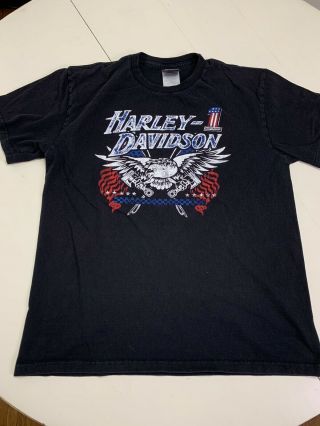 Harley Davidson Hd Motorcycles Sacramento Ca Black T - Shirt Men’s L Made In Usa