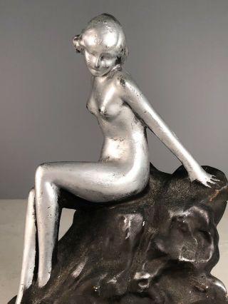 Fabulous Antique Art Deco Nude Woman Lady Lamp Caulk Ware