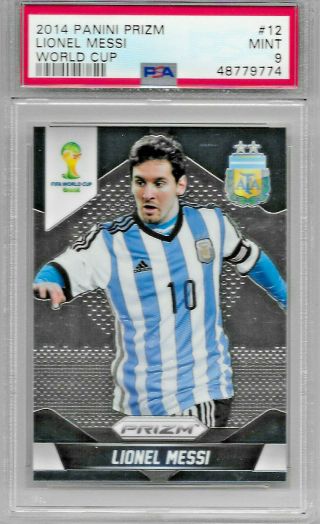 2014 Panini Prizm Soccer World Cup Lionel Messi 1st Year Prizm Rookie Psa 9