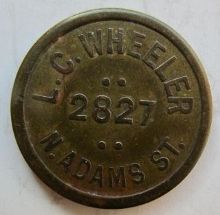 (peoria,  Illinois) L.  C.  Wheeler Good For 5c Trade Token C.  1920s Druggist