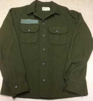 Vintage Us Army Wool Blend Olive Green Military Field Shirt Jacket Size Small