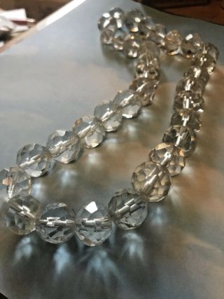 Vintage Antique Rock Crystal Large Faceted Beads Orleans Chandelier