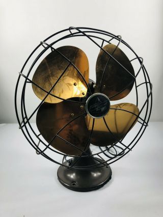 Vintage Antique Emerson Electric Fan Brass Blades Oscillating 6250 - K