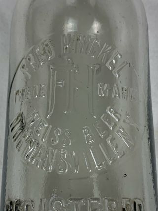 Rare Antique Bottle Blob Top Beer Hinckel Brewing Co NY Script Embossed 393 3