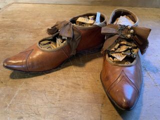 Antique Victorian French? Italian? Hand Made Leather Children’s Shoes Size 9 - E