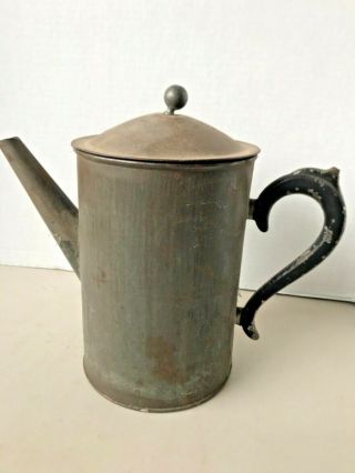 Patent 1888 Eureka Tin Coffee Pot With Tin Strainer