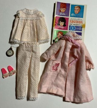 Barbie Skipper 1909 Dreamtime - Pajamas,  Robe,  Slippers,  Clock 1964 - 1966