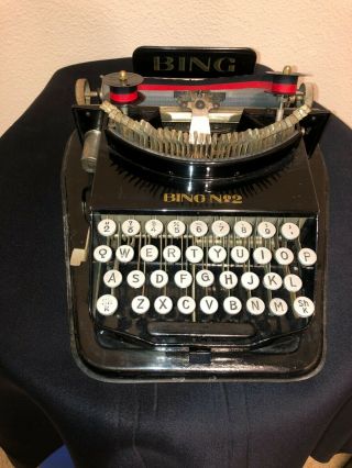 Bing No.  2 Vintage Antique Typewriter W/case Made In Germany