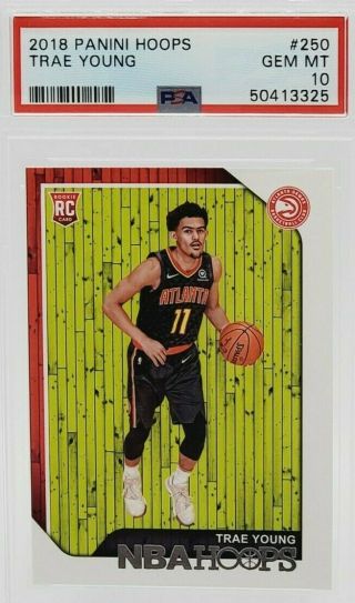 2018 Panini Hoops Trae Young Rc Rookie Psa 10 Gem Hawks