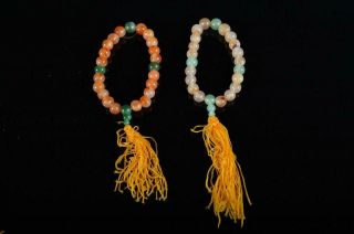 L593: Japanese Stone jade/jewels BUDDHISM ROSARY,  string of beads Bundle 3