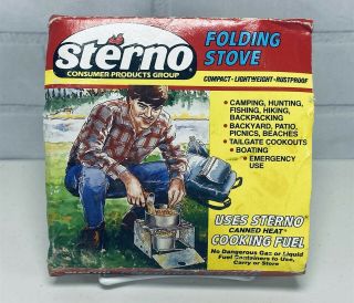 Vintage Sterno Folding Stove Camping Compact Lightweight Hunting Backpacking