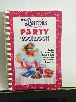 Vintage The Barbie Party Cookbook By Mattel 1991