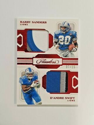2020 Flawless Dual Patch Barry Sanders D 