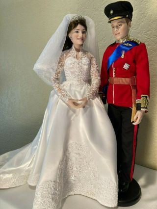 Danbury Prince William And Kate Middleton Royal Wedding 16 " Porcelain Dolls