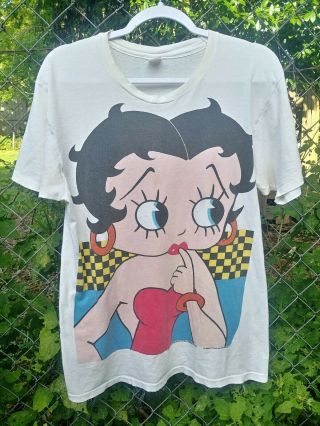 Vintage 90s Betty Boop Large Print T - Shirt Sz L
