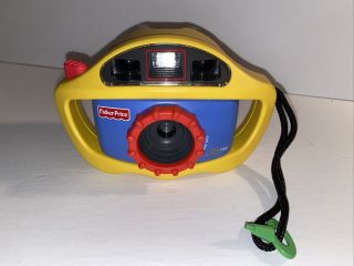 Fisher Price Perfect Shot 35 Mm Kids Camera 1997 Yellow And Blue W/strap