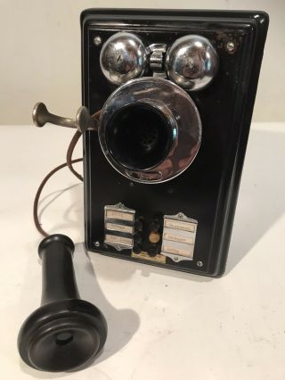 Antique Western Electric Inter - Phone Chrome/steel Telephone 6 - Button Multi - Line