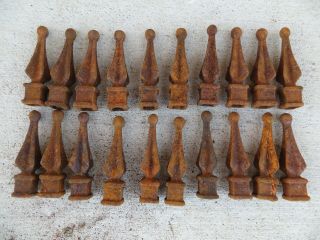 20 Cast Wrought Iron Finial Spears 1/2 " Ornamental Fence Toppers Antique ?