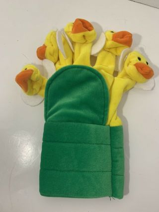 Chrisha Playful Plush 1988 Vintage Hand Finger Puppet Baby Duck Ducklings Yellow