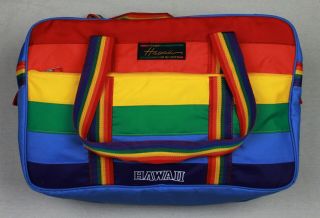 Vintage Hawaii Victor Sports Rainbow Travel Gym Duffle Bag Insulated Carry On