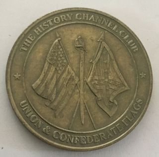 History Channel Club Union And Confederate Flags Coin Medal