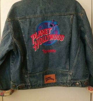 Vintage 90s Planet Hollywood Toronto Denim Jacket Size Small