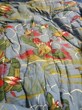 Vintage Sleeping Bag Flying Ducks Pattern