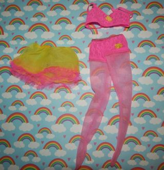 Vintage Barbie Close Ups Mod Lingerie 1864 Slip Petticoat Bra Pink Stockings