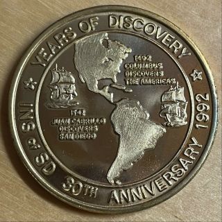 1992 International Numismatic Society Of San Diego Bronze Medal (x1171)