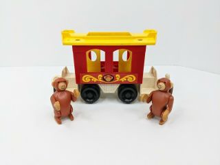 Vintage Fisher Price Little People Circus Train - Monkey Caboose 991 1973