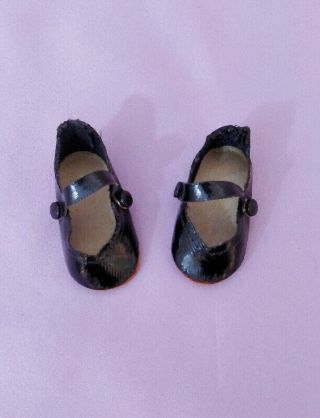 Antique Oil Cloth Snap Doll Shoes 1940s - 50s