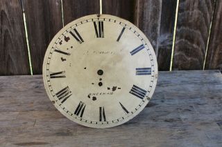 Antique English Fusee Wall Clock Movement & Dial,  Large A Plate Movement