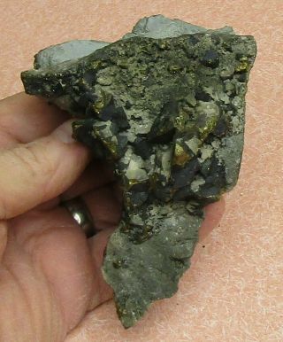 LARGE MINERAL SPECIMEN OF CHALCOPYRITE CRYSTALS WITH CHALCOCITE FROM CHI. ,  MEX 2