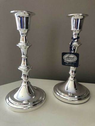 Leonard Silver Plated Towle Candlesticks Made In England Vintage.  Set Of 2