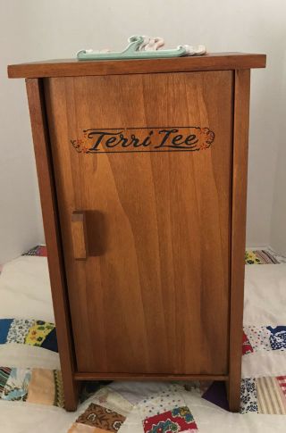 Vintage Terri Lee Armoire Clothes Cabinet With Hangers