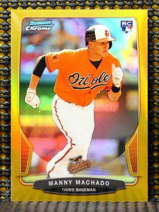 Manny Machado - 2013 Bowman Chrome Draft Gold Refractor Ed/50