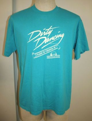Vintage Stedman 50 Dirty Dancing Teal T Shirt Xl Usa Mountain Lake 1987