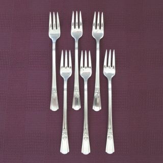 Court Silverplate Set Of 6 Cocktail Forks International Silver Flatware Seafood