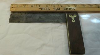 Antique Carpenters Square,  Wood And Brass,